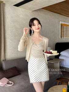 Zy2024年夏季新款辣妹风气质长袖开衫防晒衣吊带背心俩件套套装女