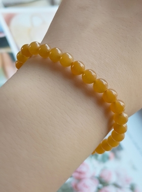 映彩石6mm和田玉糖玉手串