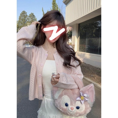 韩系柔软镂空毛衣针织开衫女新款