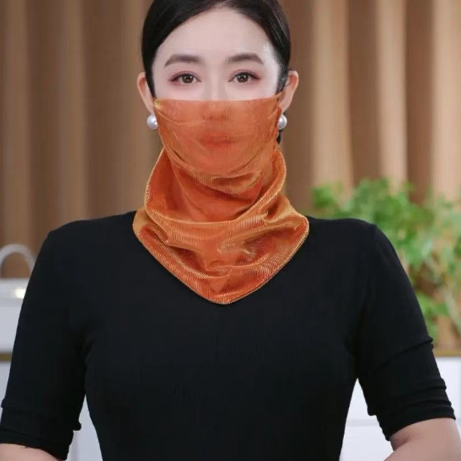 韩版新款夏季防晒面纱炫彩多功能围巾丝巾2025新款女时尚洋气百搭