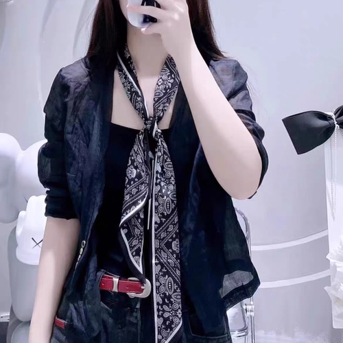 懒人丝巾小长条明星同款百搭秋冬西装衬衫时尚围脖丝巾围巾护颈女