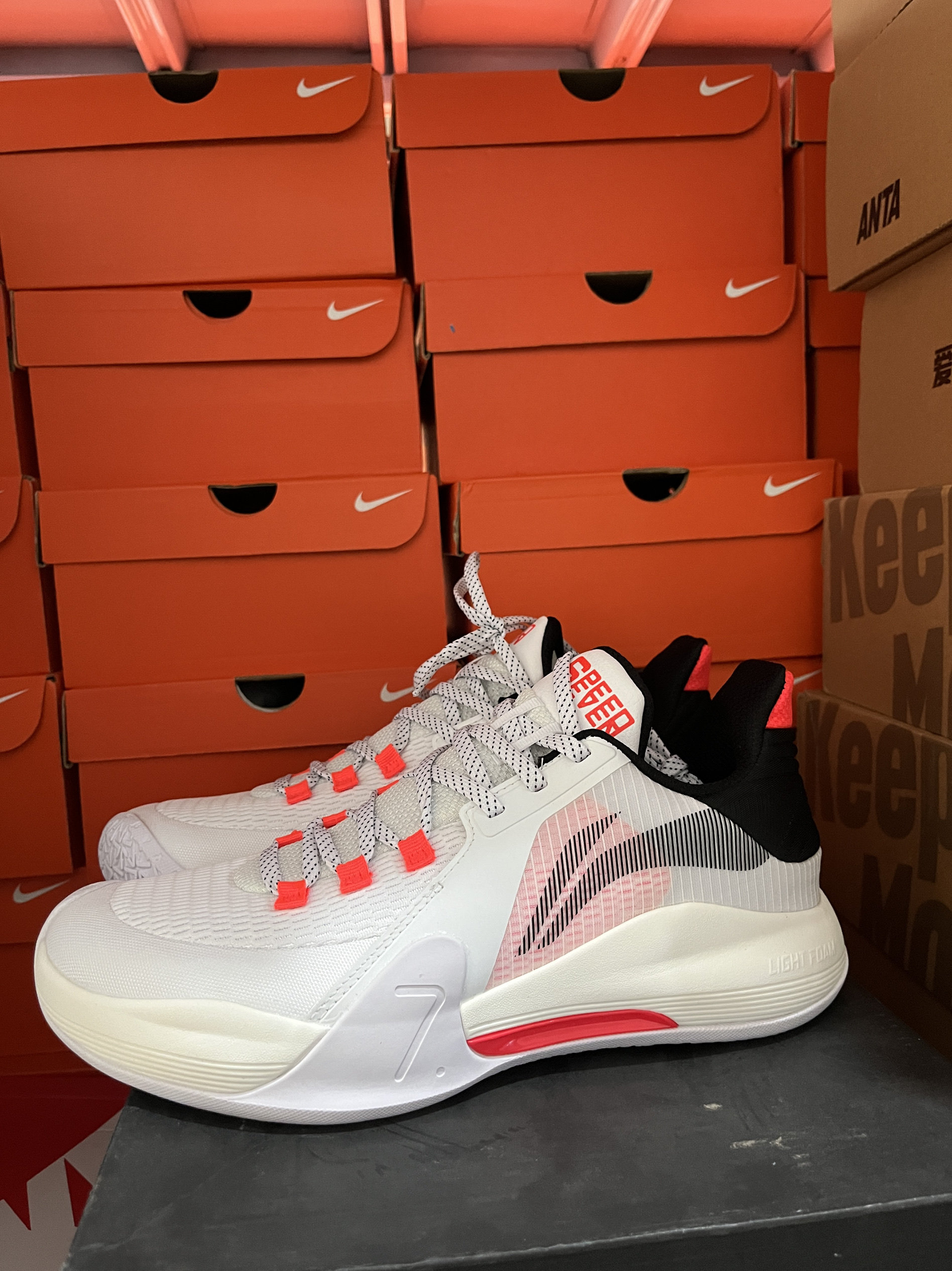 李宁lining正品闪击7回弹减震低帮实战运动篮球鞋abpr007