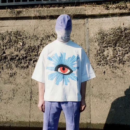 DEEPFEAT潮牌House of Errors真理之眼发泡印花水洗做旧短袖T恤