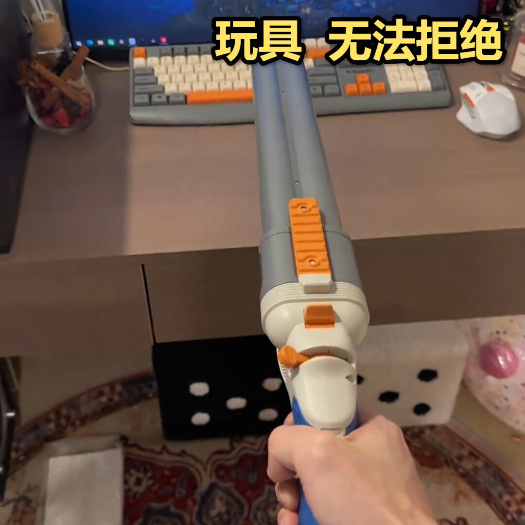 酷炫玩具男生来福双管喷子软弹枪仿真抛壳短剑儿童枪可发射手动上