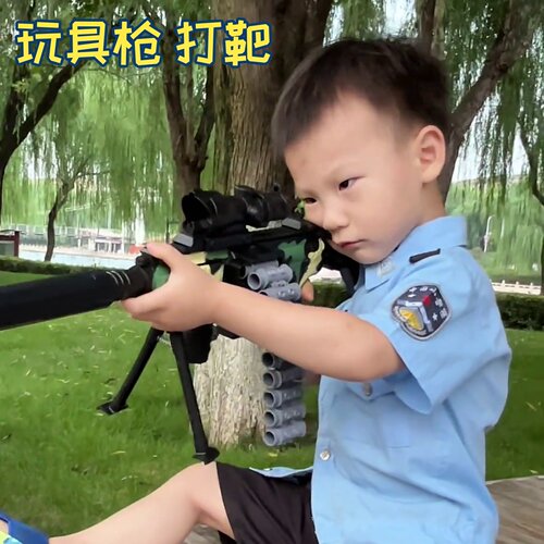 玩具枪打靶警察射击儿童电子计分软弹枪小男孩手枪室内运动训练