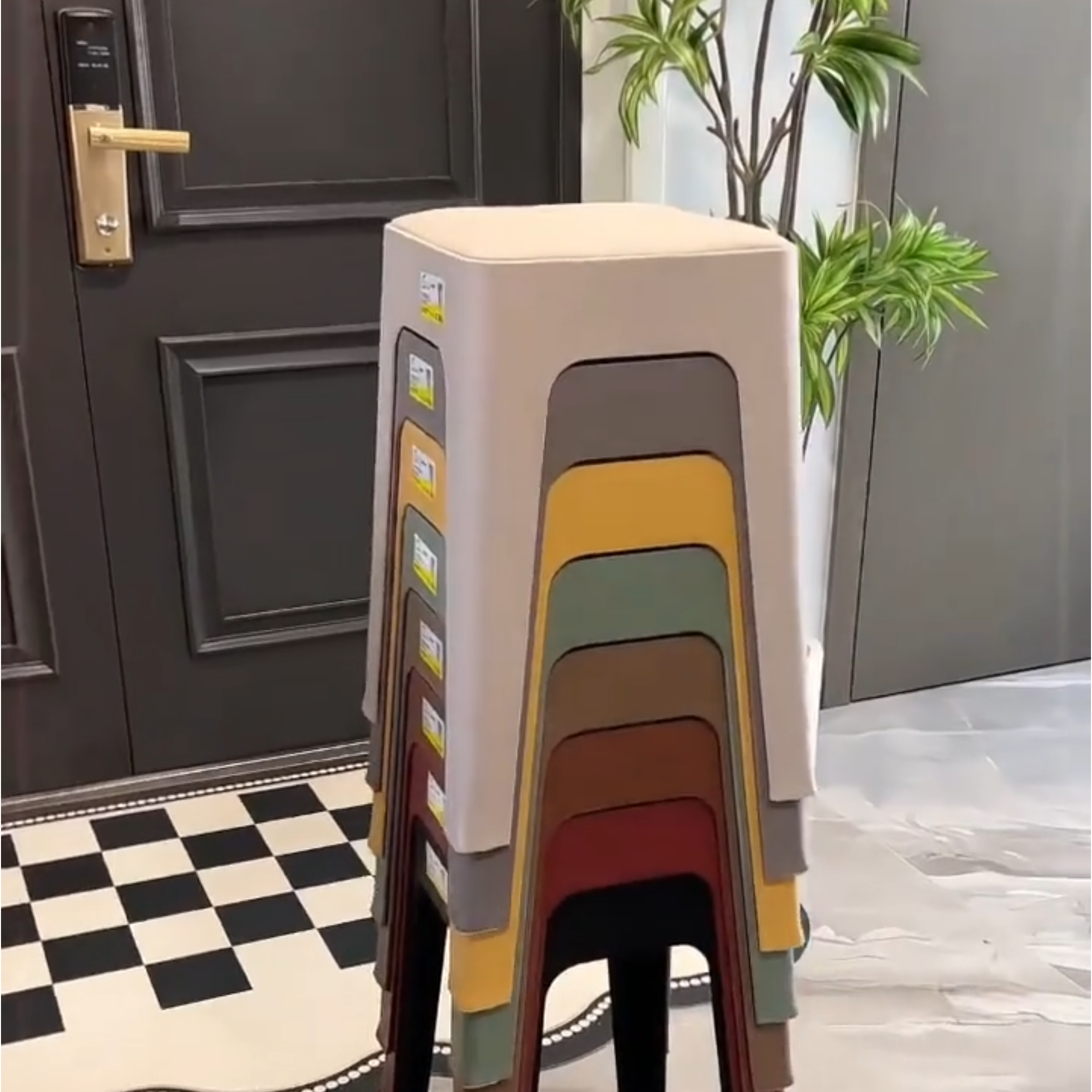 化妆凳换鞋凳门口可坐网红款家用加厚方凳简约圆凳结实耐用塑料凳,住宅家具,高脚凳,淘宝优惠券,粉丝福利购,淘宝优惠卷