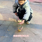 岁实木陀螺成人男孩木质手抽打带鞭子冰嘎尜猴鞭绳 儿童玩具