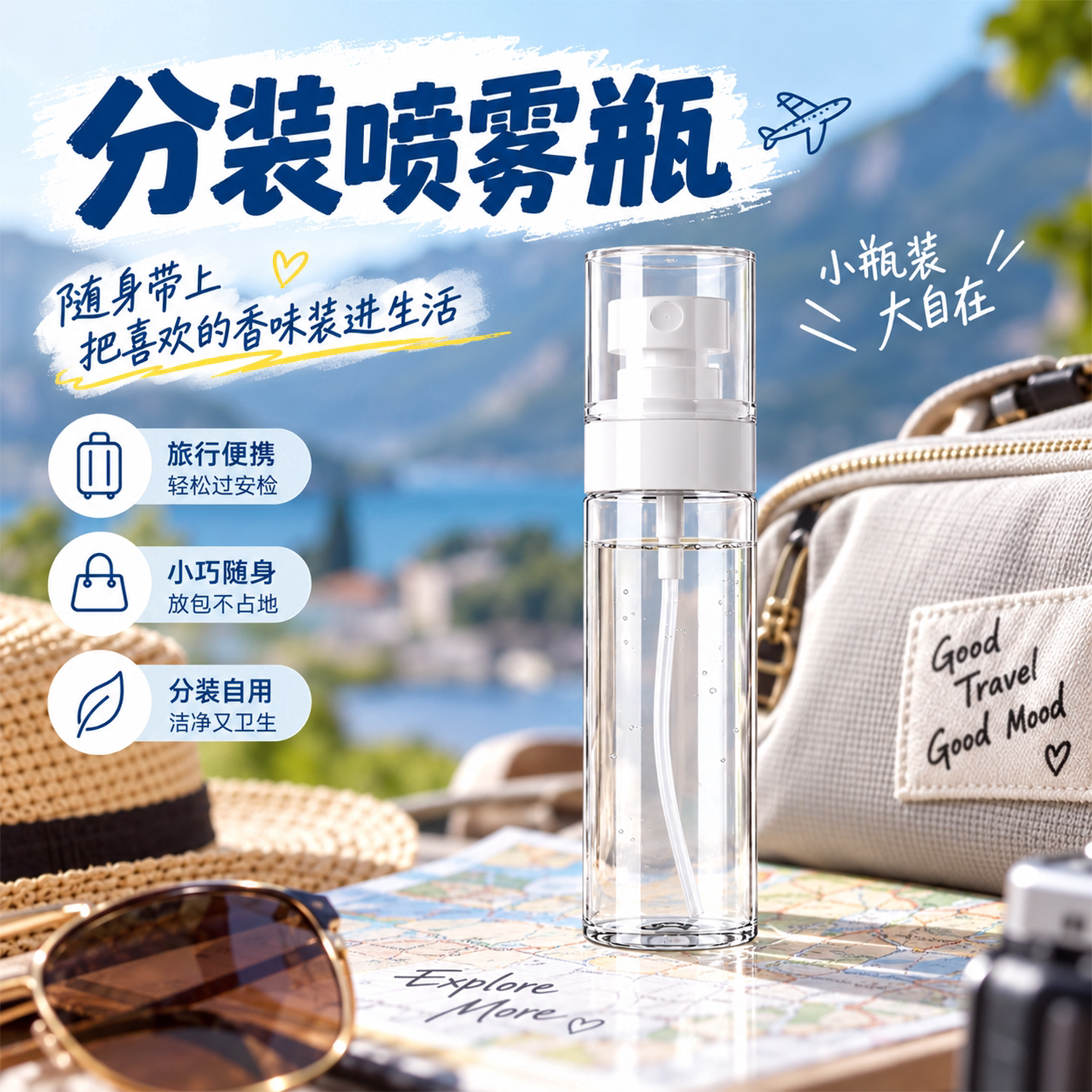 便携小型酒精喷雾瓶化妆补水