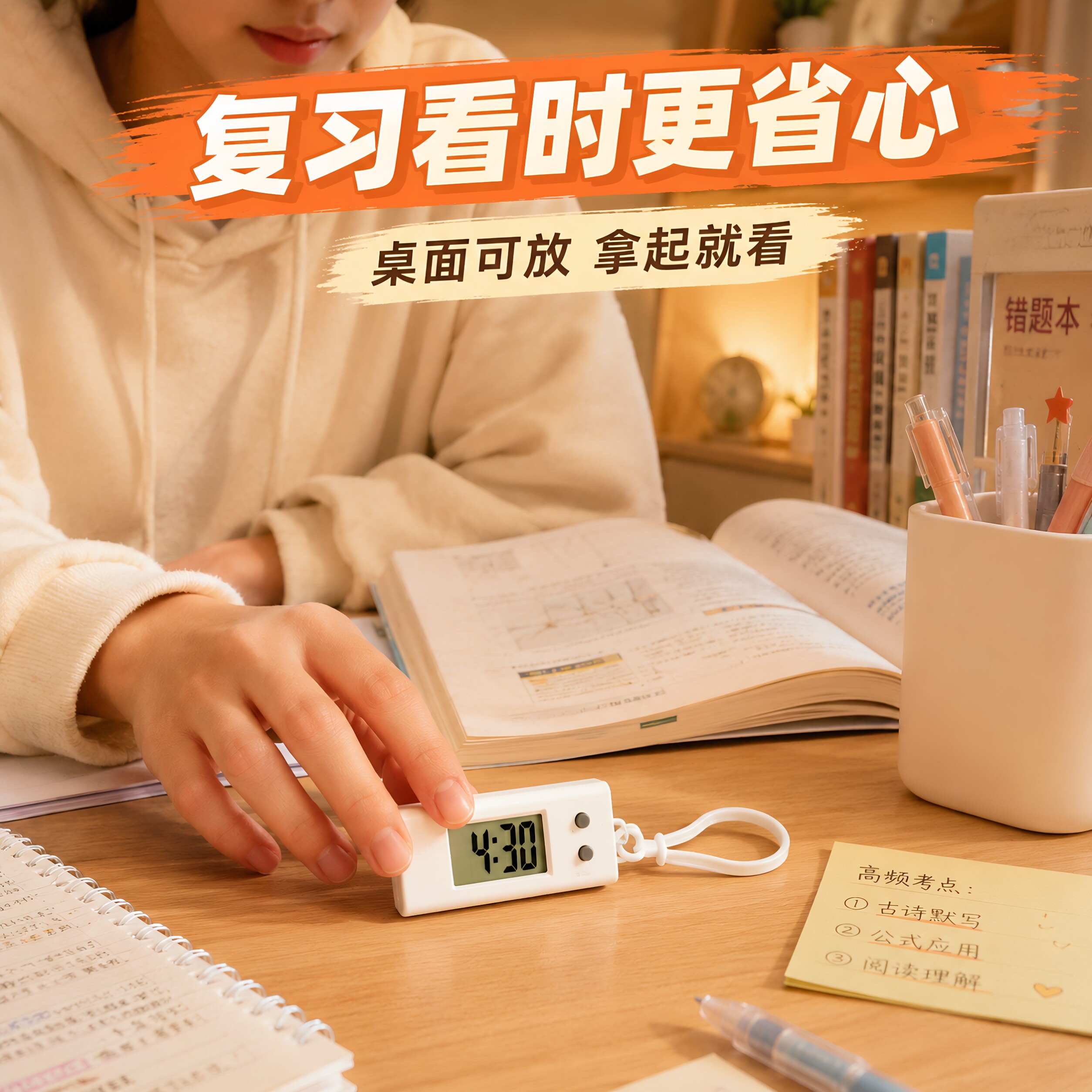 简约迷你时间表学生考试专用电子表时钟夜光表随身便携小挂表钥匙