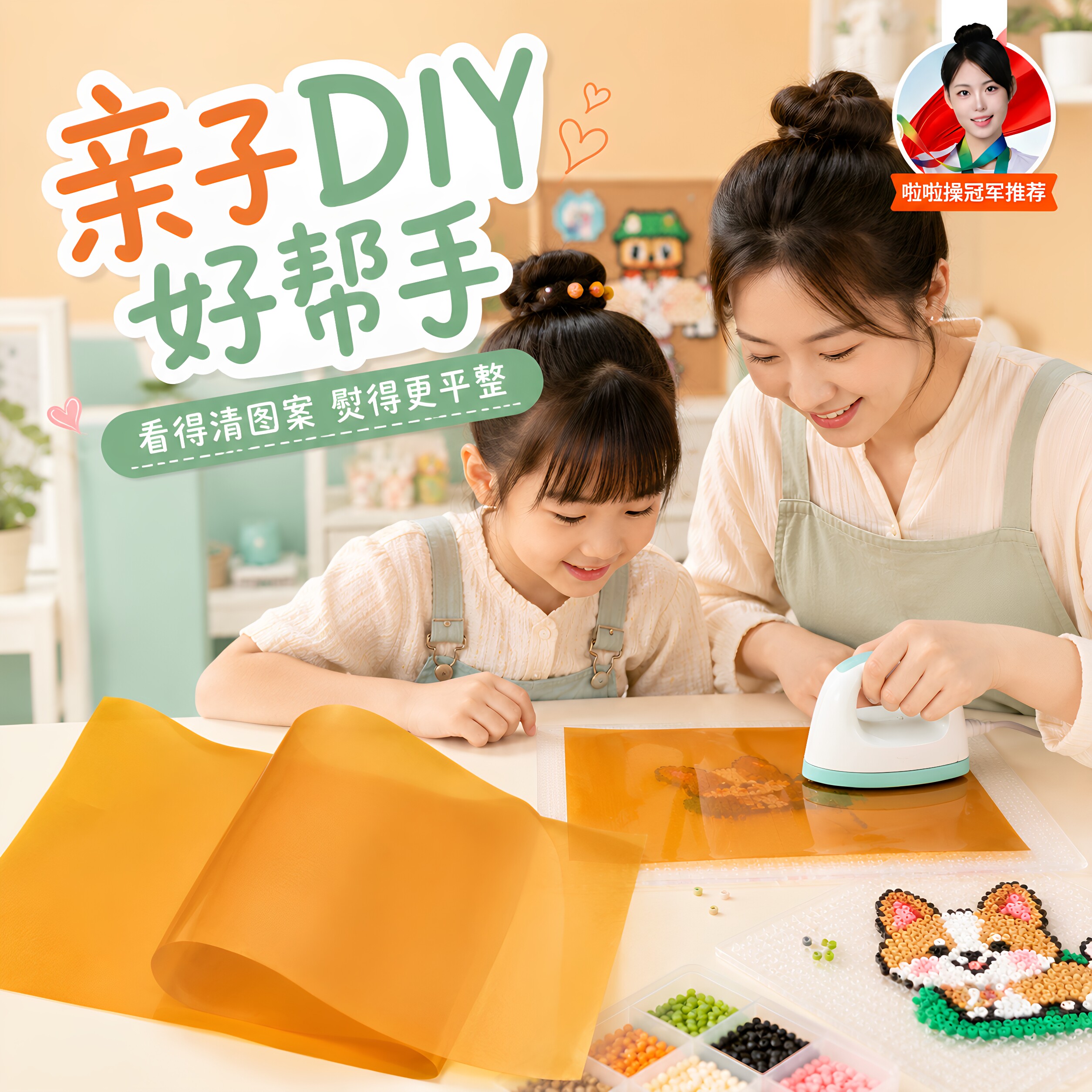 茶色耐高温可复用拼豆助烫片