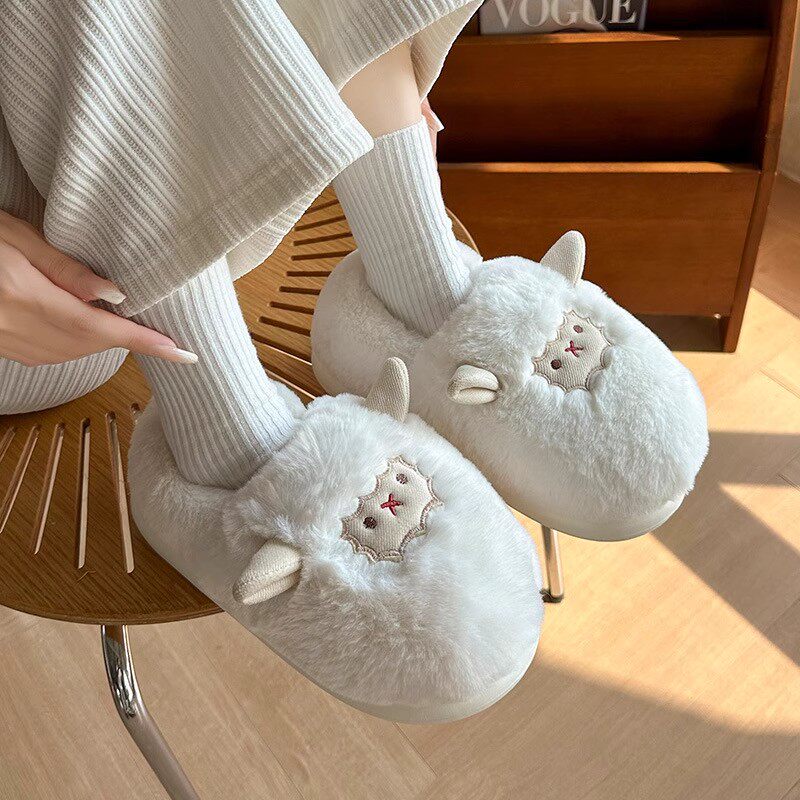 情侣可爱小绵羊棉拖鞋男女冬季居家包跟保暖防滑月子鞋ins,居家布艺,居家棉拖/棉鞋,淘宝优惠券,粉丝福利购,淘宝优惠卷