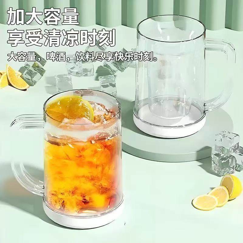 冰镇制冰杯夹层夏天冰镇杯啤酒杯创意水杯双层冰箱冷冻杯子冷饮杯