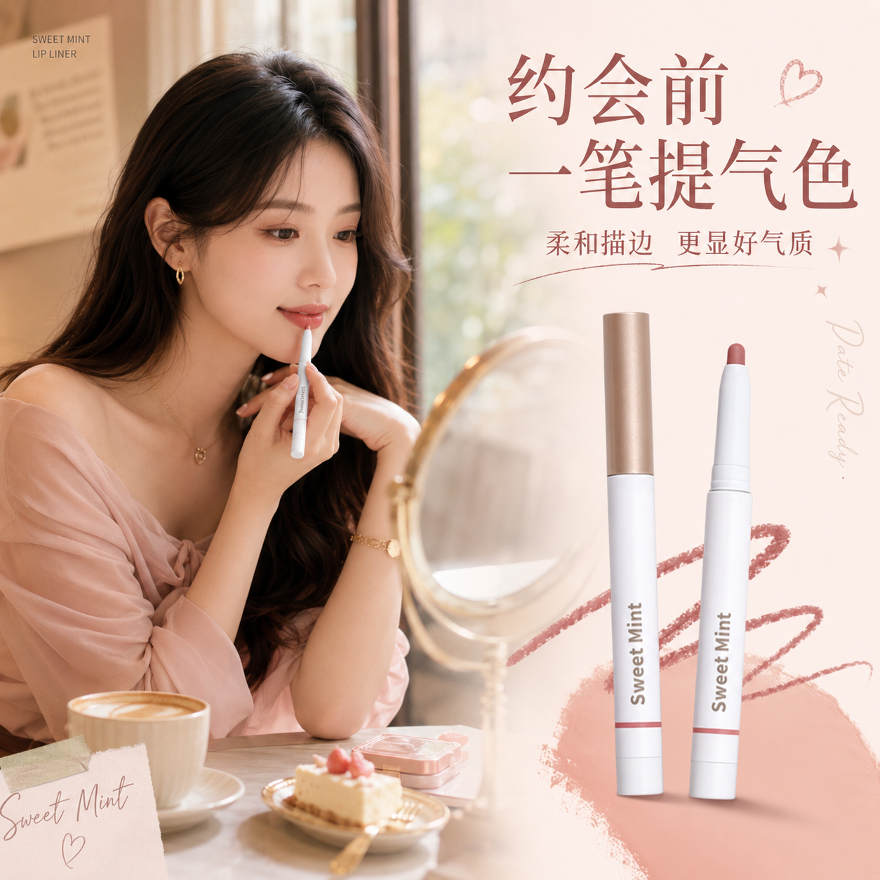 唇线笔裸色深唇打底遮唇色丰唇三