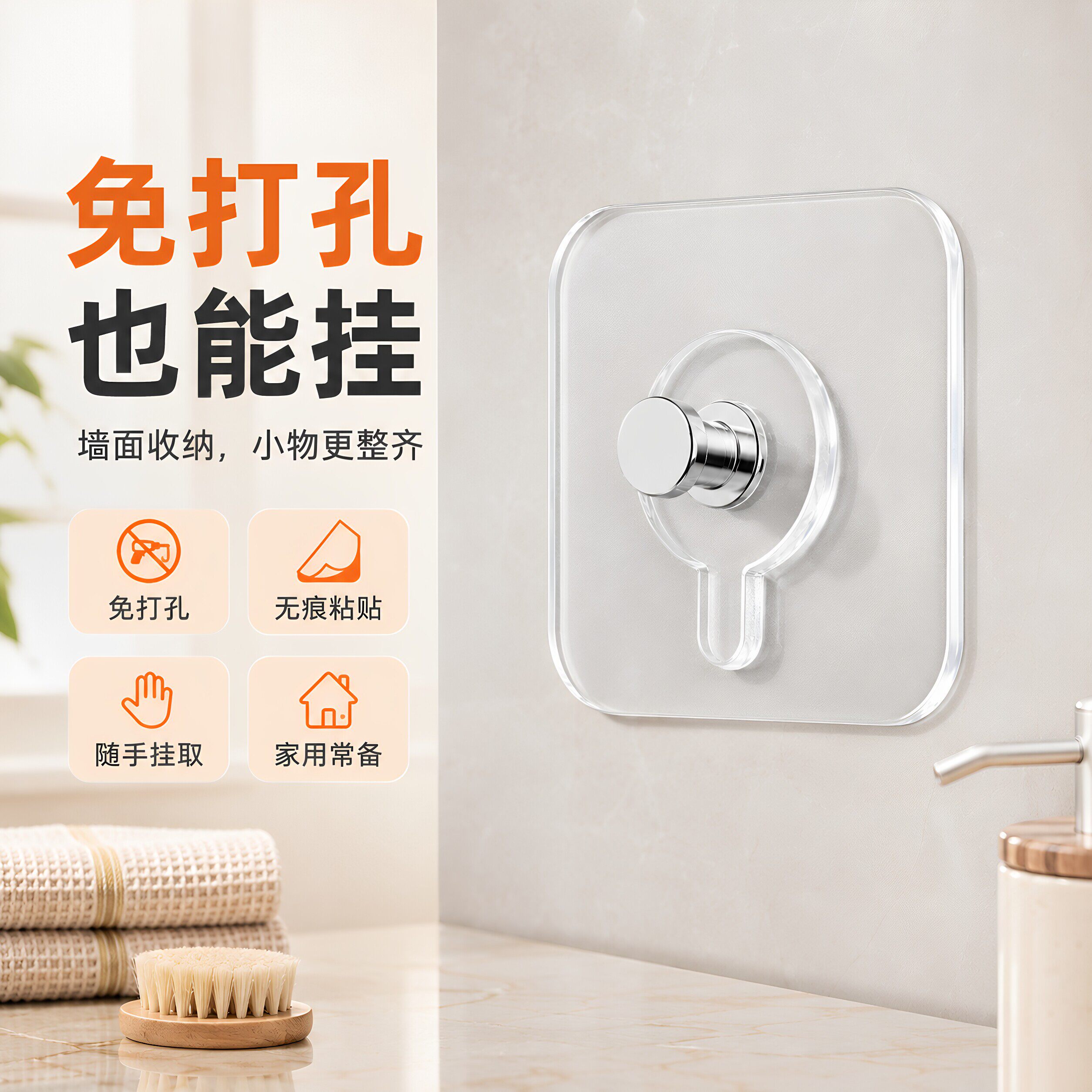 无痕钉免打孔强力粘胶挂钩贴墙相框挂架免钉螺丝粘钩墙壁壁挂贴钉