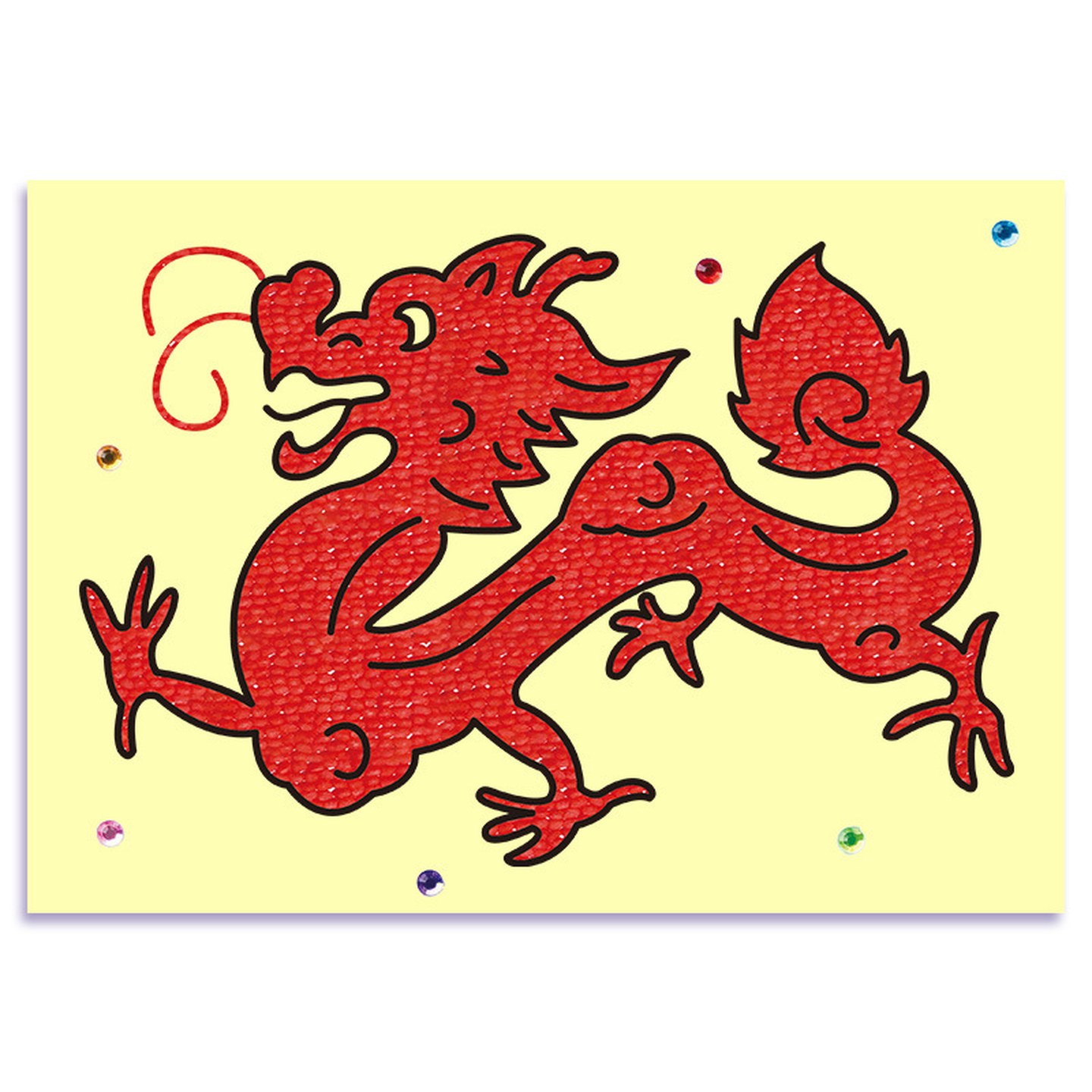 新年剪纸龙年五谷杂粮粘贴画儿童手工diy材料包半成品装裱画非遗