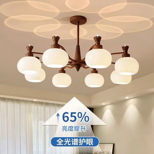 中古风客厅吊灯美式 柿子灯具全屋套餐组合 复古大气主灯2025年新款