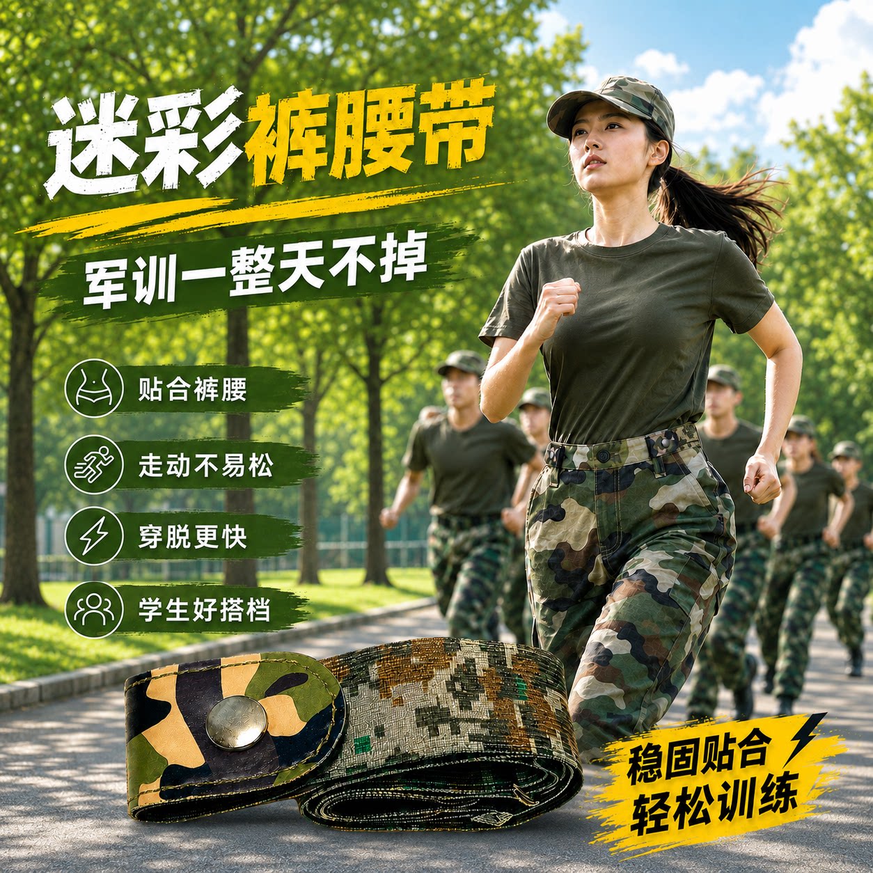 军训三件套吸汗鞋垫腰带减震图片