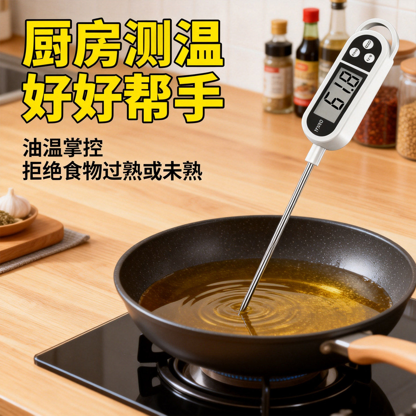 高精度食品温度计烘焙食物中心测水温油温奶温电子探针式婴儿厨房