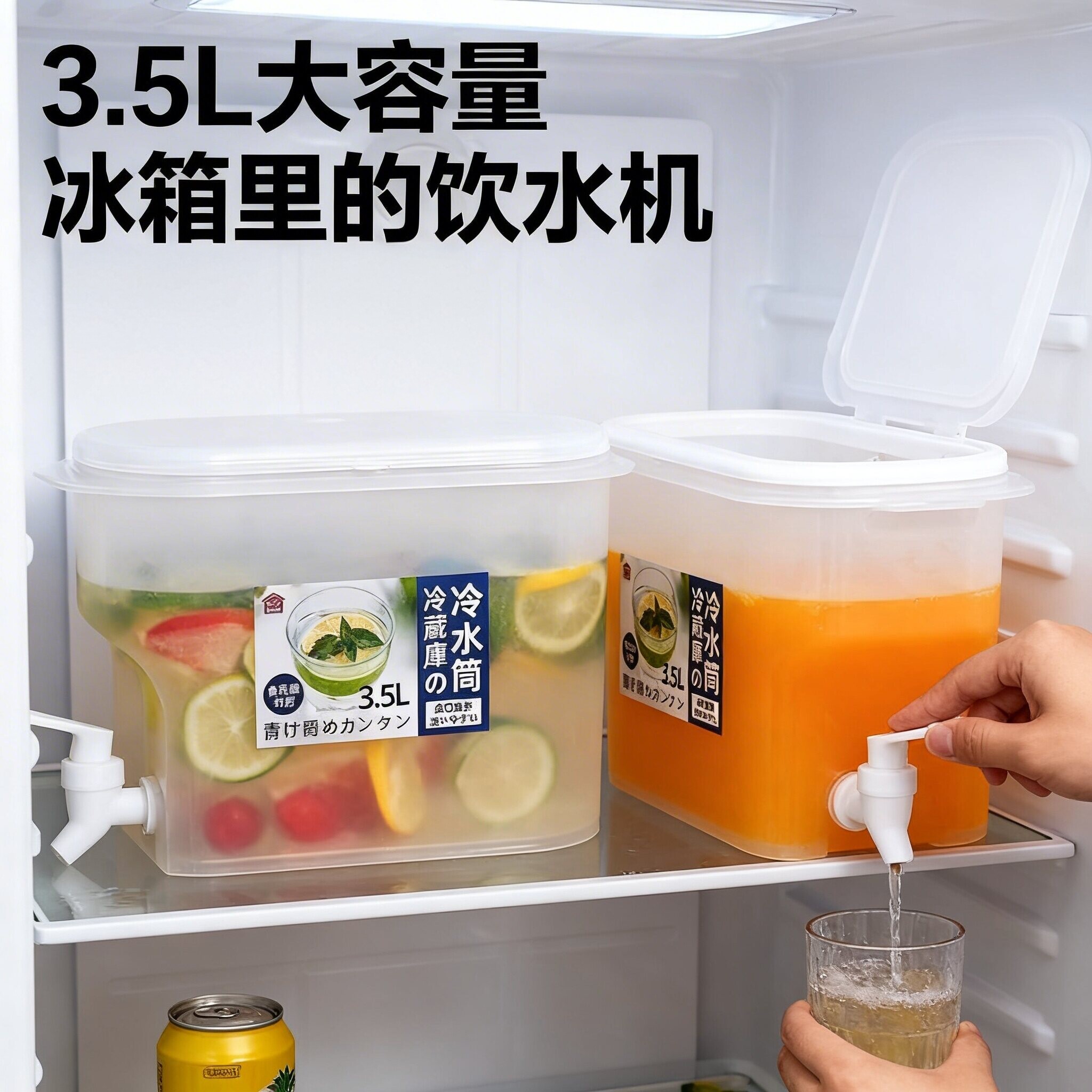 冰箱冷水壶带龙头家用大容量塑料冰凉开水杯野餐饮料桶