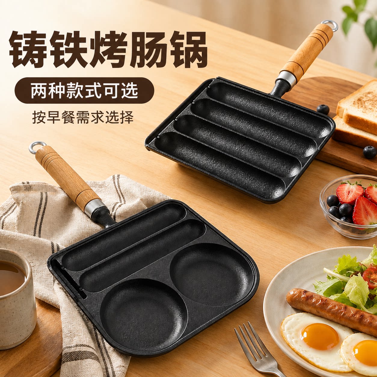 铸铁烤肠锅家用烤肠神器图片