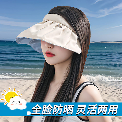 夏季UPF50+大檐空顶防晒遮阳帽