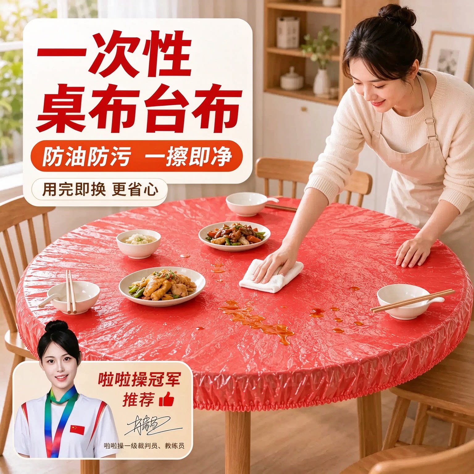 一次性桌布加厚防水餐桌布