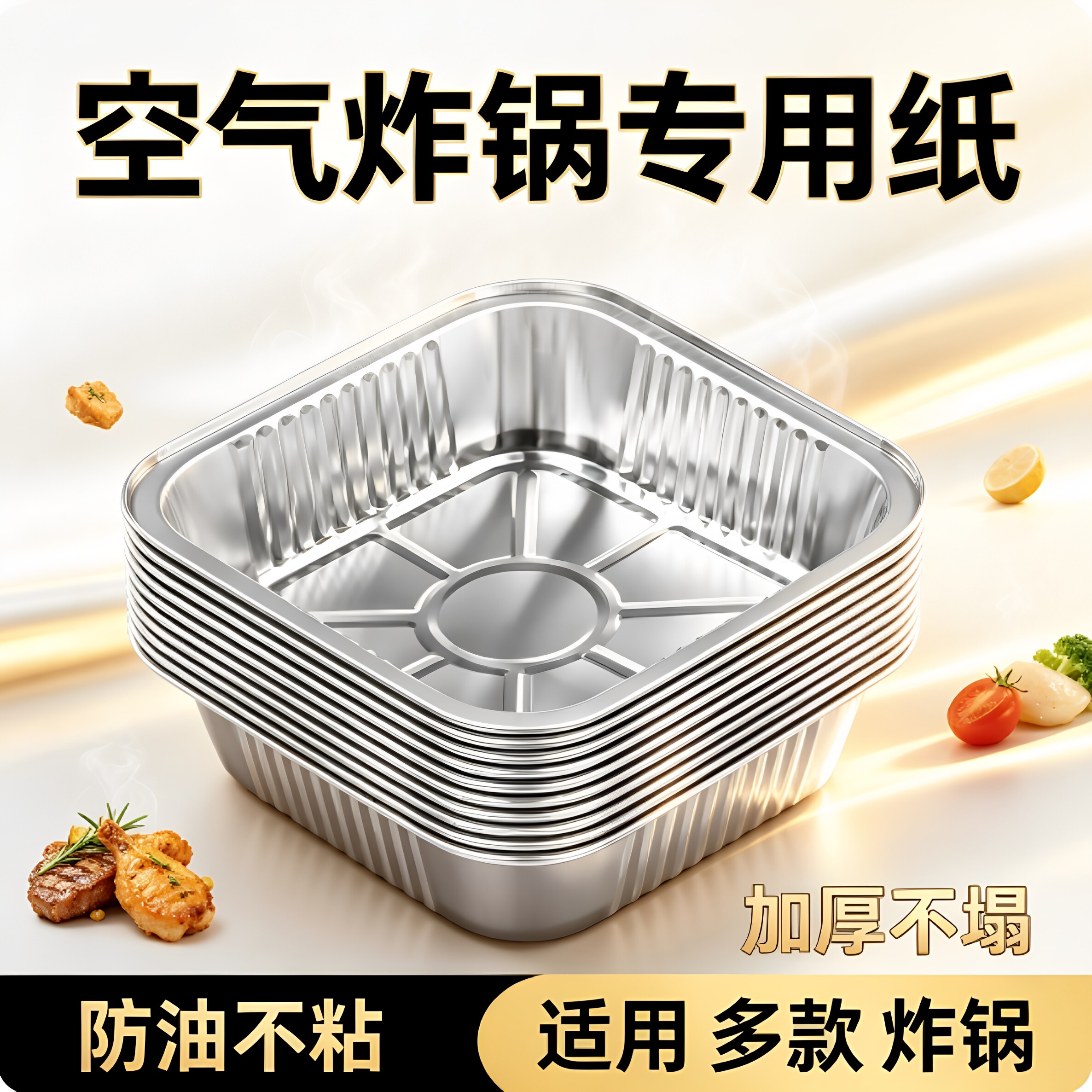空气炸锅专用锡纸盘家用方形锡纸烤盘炸锅纸微波炉烤箱油纸