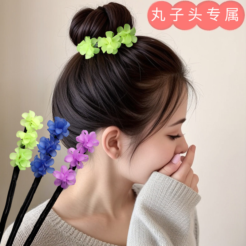 盘发棒丸子头神器新款丸子头花苞头气质亚克力发饰新升级百搭发簪