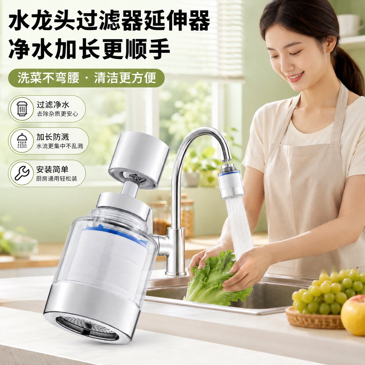 家用自来水防溅水龙头过滤器