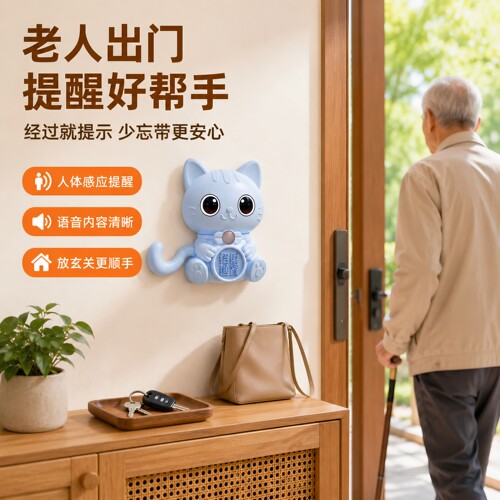 智能家用出门猫咪提醒器老人防忘带钥匙关煤气水电门窗语音提示