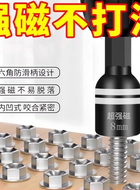 强磁钻尾丝套筒燕尾钉彩钢瓦8mm内六角批头手电钻套头全套高硬度