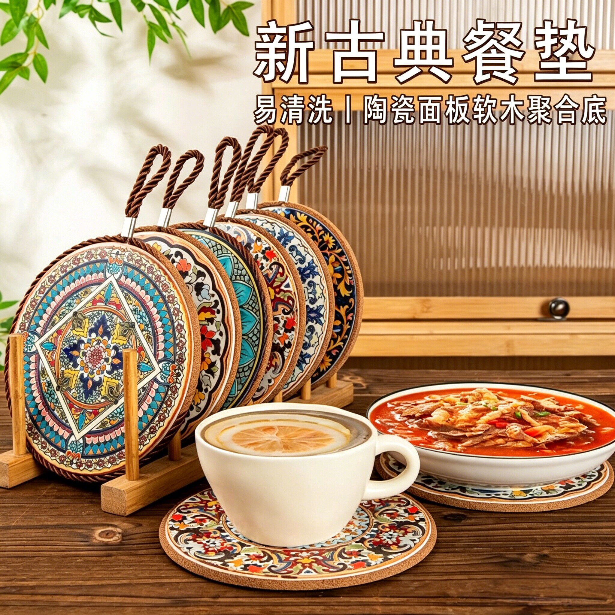 复古新中式隔热防烫防滑餐垫