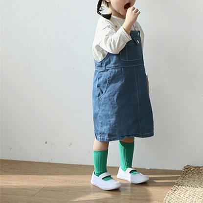 春秋新款韩版 爆款女童呆萌可爱 背带裙女宝宝洋气背带牛仔裙