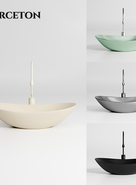 奶油风彩色台上盆元宝形聚宝艺术盆酒店民宿陶瓷一体洗手洗脸单盆