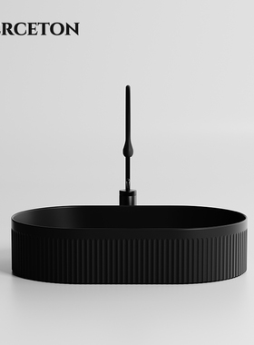 极简哑黑色艺术台上盆高级感陶瓷洗手盆单盆卫生间洗脸洗漱台面盆