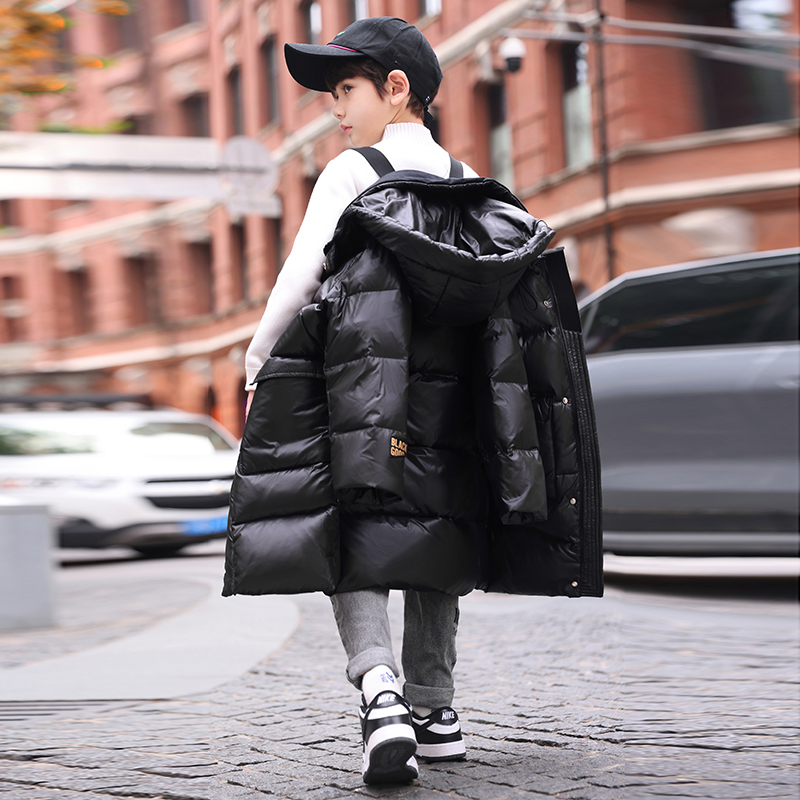 男女童中长款加厚黑金款羽绒服