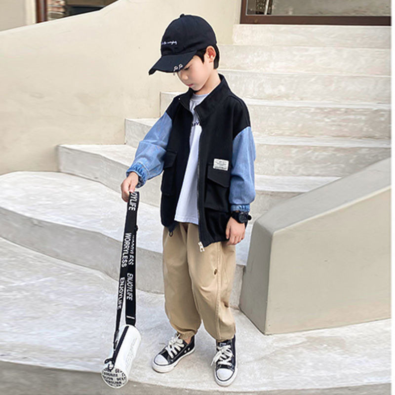 男童休闲工装裤韩版2026春季中大童洋气男孩宽松宝宝个性束脚裤潮