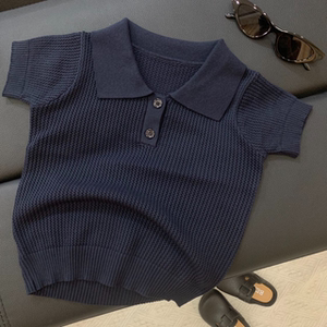 儿童老钱风polo衫透气短袖镂空莱塞尔刺绣男童洋气透气百搭夏季