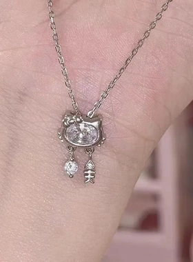 2025新款爆款气质猫咪项链女轻奢感小众设计感可爱灵动锁骨链