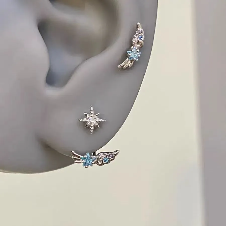 超闪翅膀星芒马蹄环耳骨钉小众设计感耳钉精致个性独特绝美耳饰潮,饰品/流行首饰/时尚饰品新,耳钉,淘宝优惠券,粉丝福利购,淘宝优惠卷