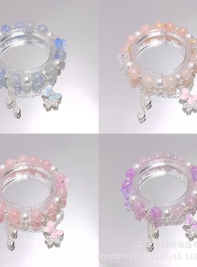 超仙珍珠翩翩蝴蝶流苏爱心手链女小众甜美轻奢百搭手串景区热销款