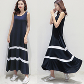 2026夏季 莫代尔背心裙宽松大摆长裙女显瘦打底连衣裙大码 韩版 新款