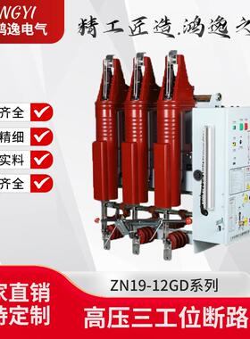 鸿逸户内高压真空断路器三工位TYD-12GD/630固封极柱隔离侧装ZN19