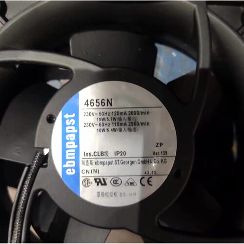 全新 ebmpapst德国 4656N 12038 230V 19W 全金属耐高温散热风扇