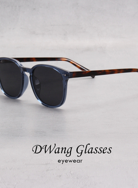 TR90偏光太阳镜方框雾蓝色双铆钉港风复古墨镜男女防紫外线遮阳镜