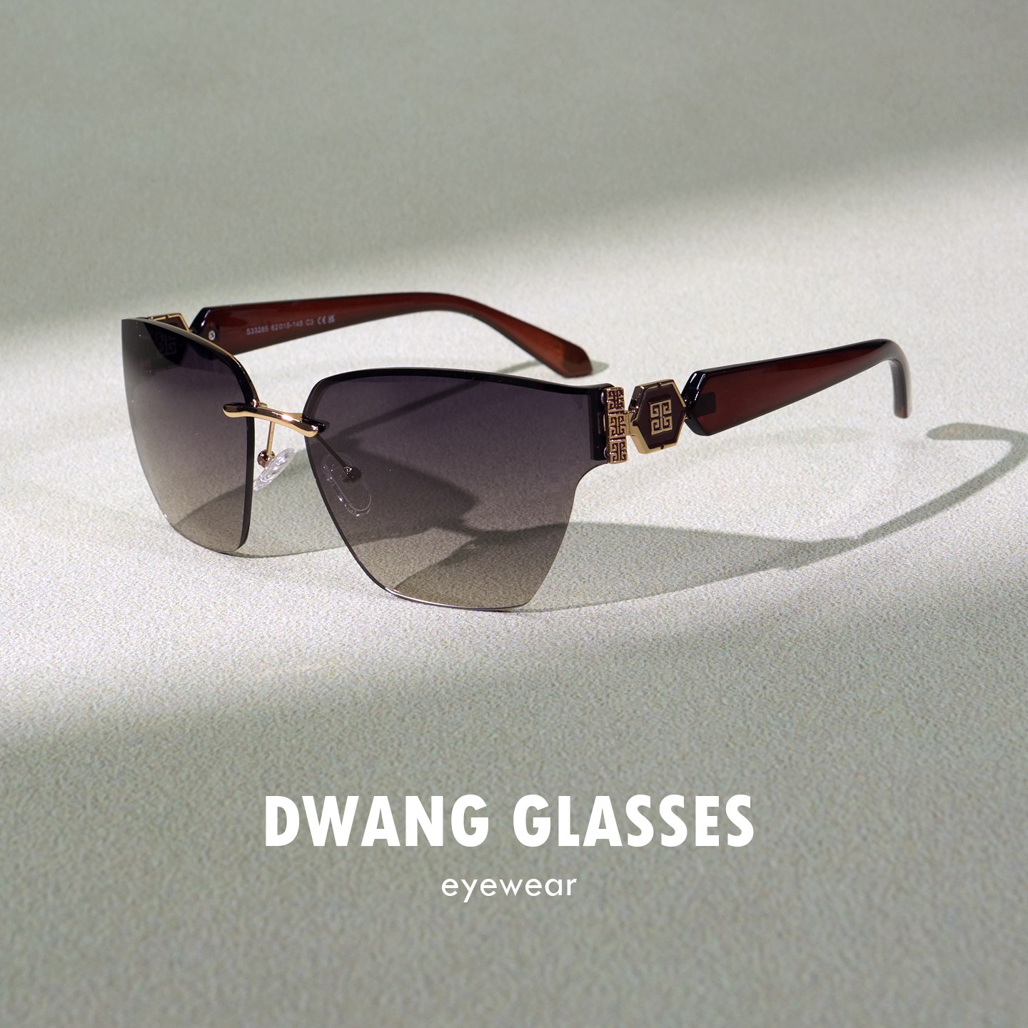 DWANG/欧美范隐形无框大镜面遮阳太阳镜曲面墨镜大脸个性男女奢华