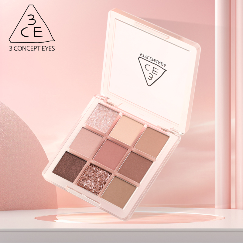 3CE爆款九宫格眼影 消肿显白不挑皮 珠光哑光一盘全能