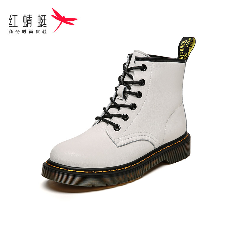 REDDRAGONFLY/红蜻蜓春秋马丁靴女款经典系带低跟女短靴WTB30313,女鞋,马丁靴,淘宝优惠券,粉丝福利购,淘宝优惠卷