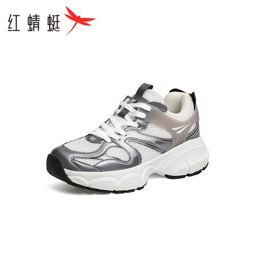 REDDRAGONFLY/红蜻蜓女士潮酷个性松糕底网面耐磨老爹鞋WYB34020