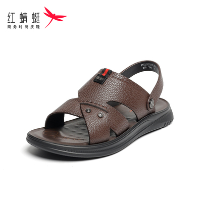 REDDRAGONFLY/红蜻蜓男士夏季圆头平底透气休闲沙滩凉鞋WTT21133